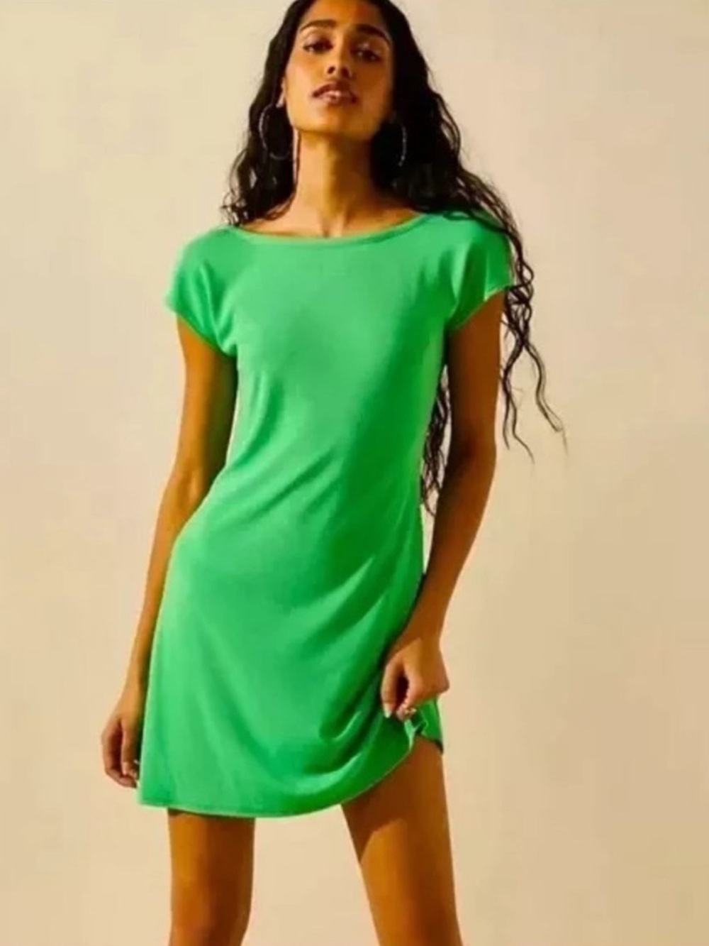 Free People FP Beach Emerald Bay Open Back Mini Dress XS NWT Green Swim Cover Up